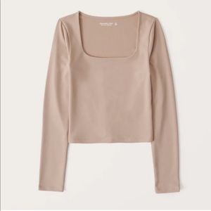 A&F - soft AF collection tan square neck top
